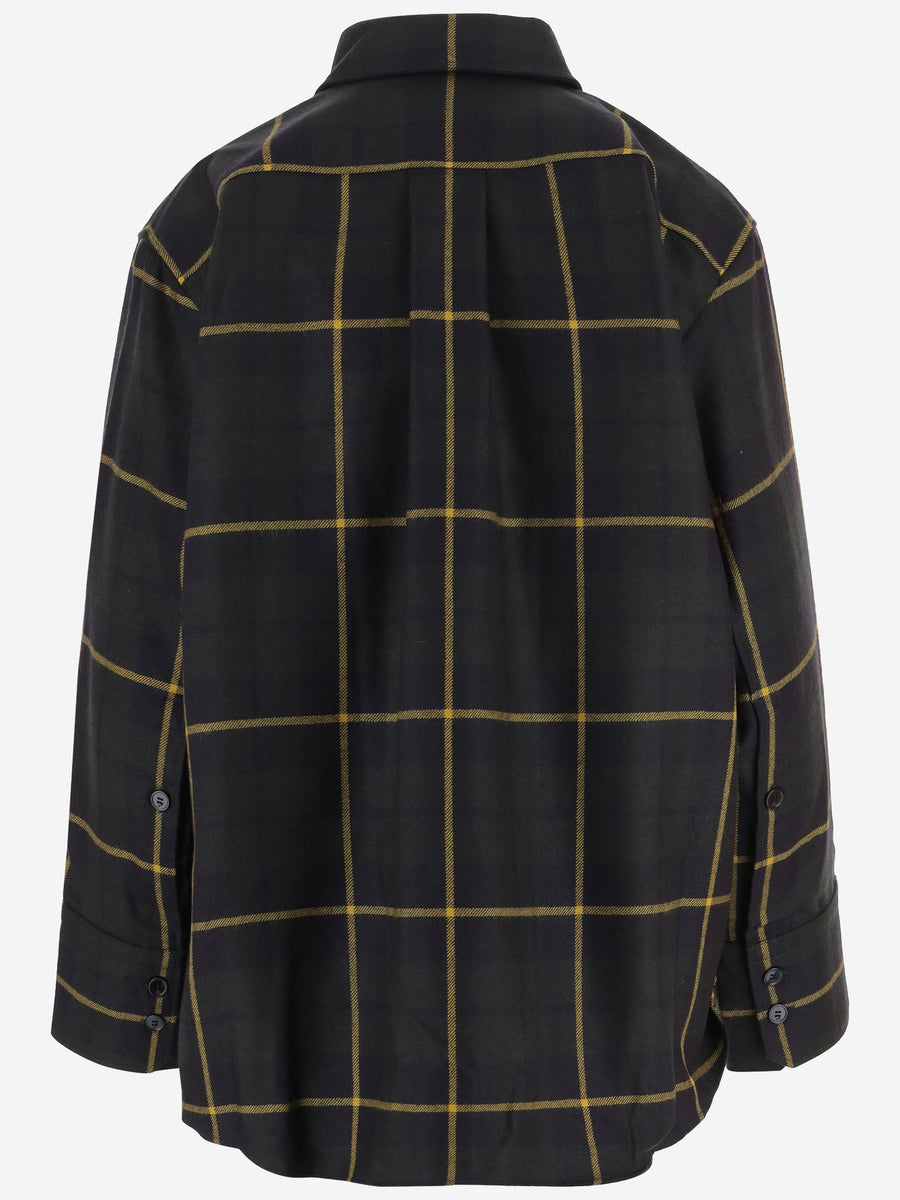 Checked Wool Shirt With Pockets Multicolour