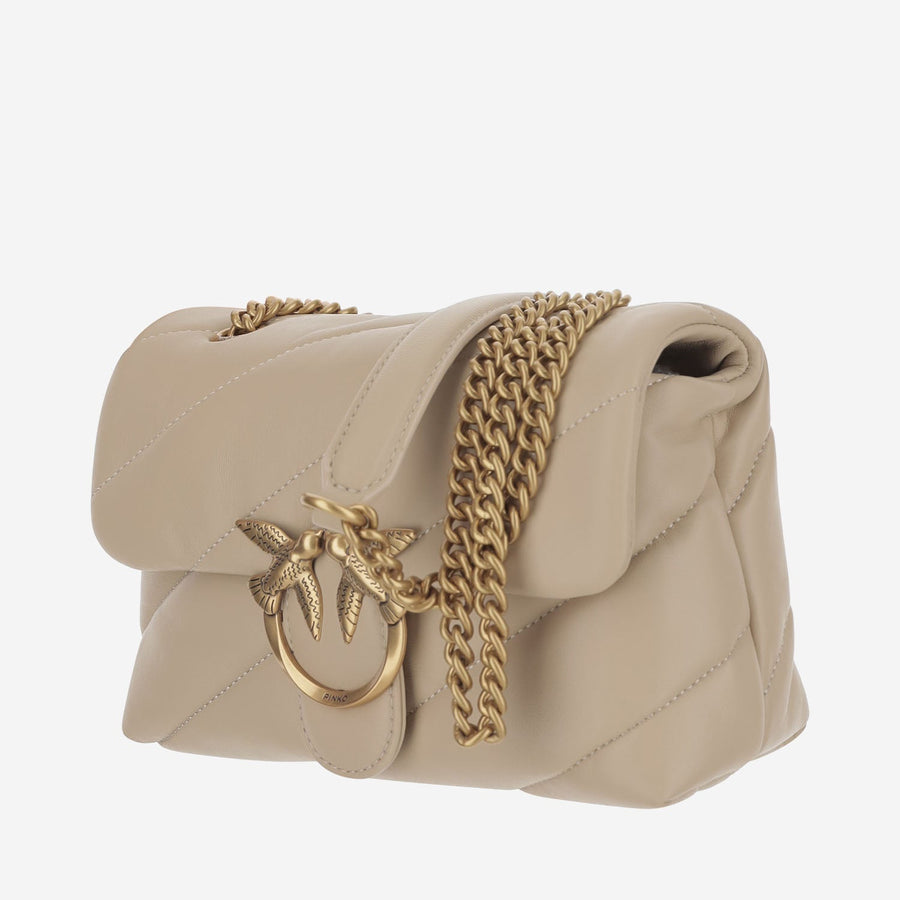Shoulder Bag Love Mini Puff Beige Leather