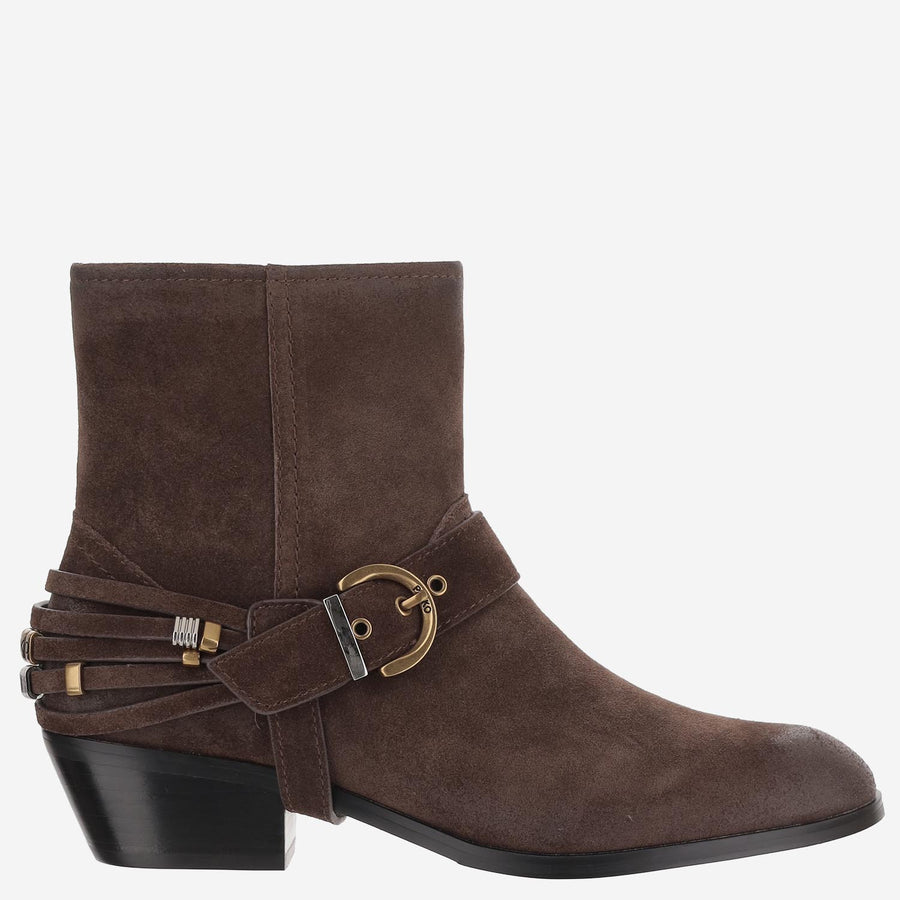 Ankle Boots Jane O7 Suede Dark Brown Upper: Bovine Leather