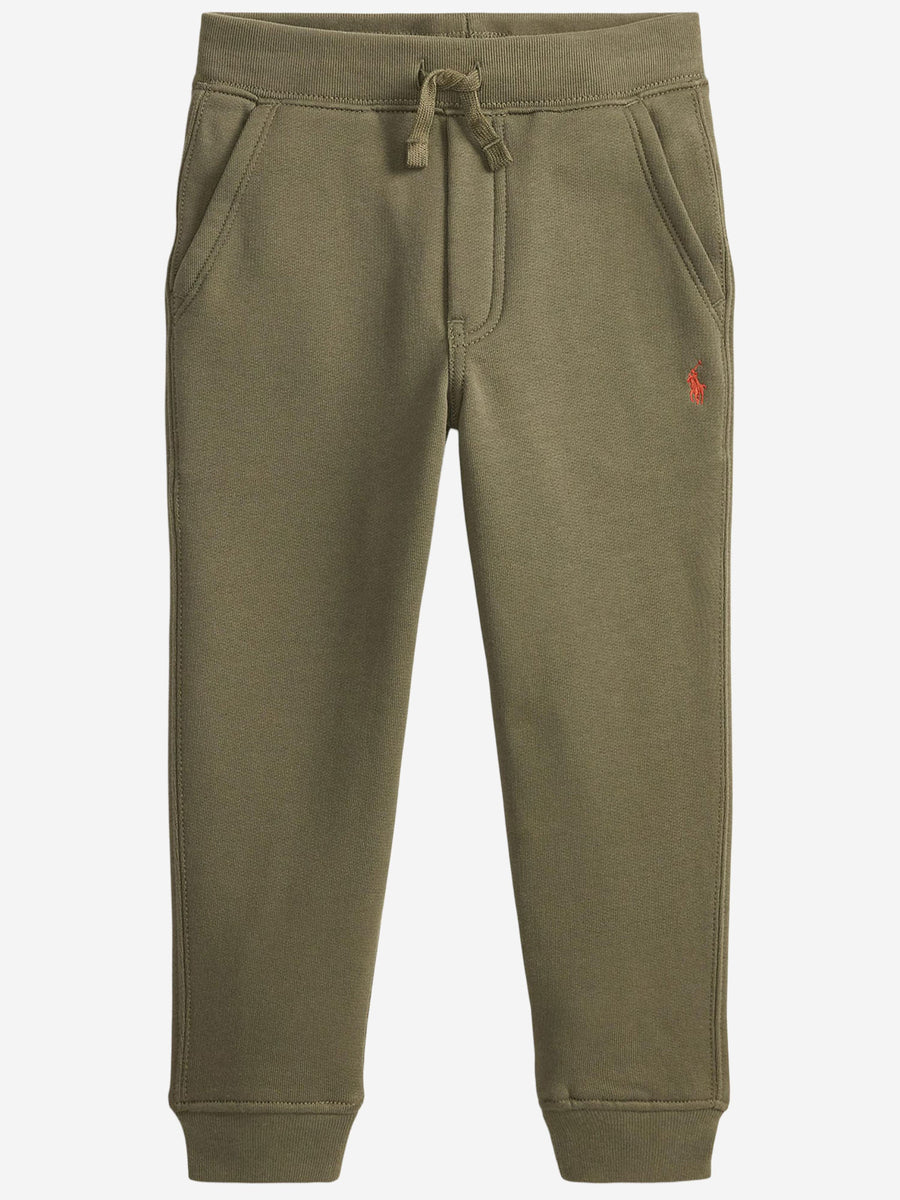Boys Cotton-Blend Trousers Olive Green