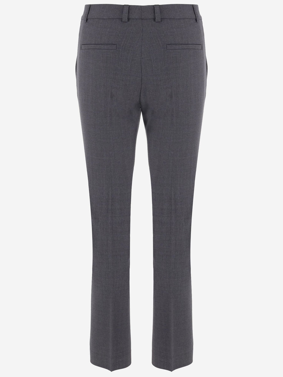 Stretch Wool-Blend Nellie Pants Grey Trousers