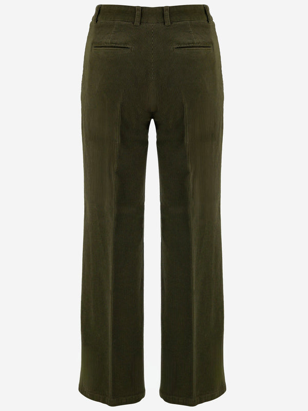 Trousers Stretch Cotton Velvet Green