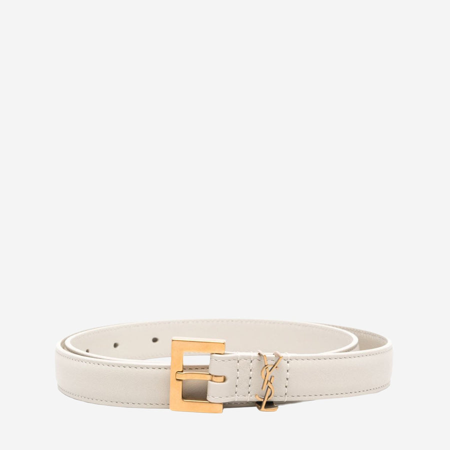Leather Belt Cassandre White Calfskin