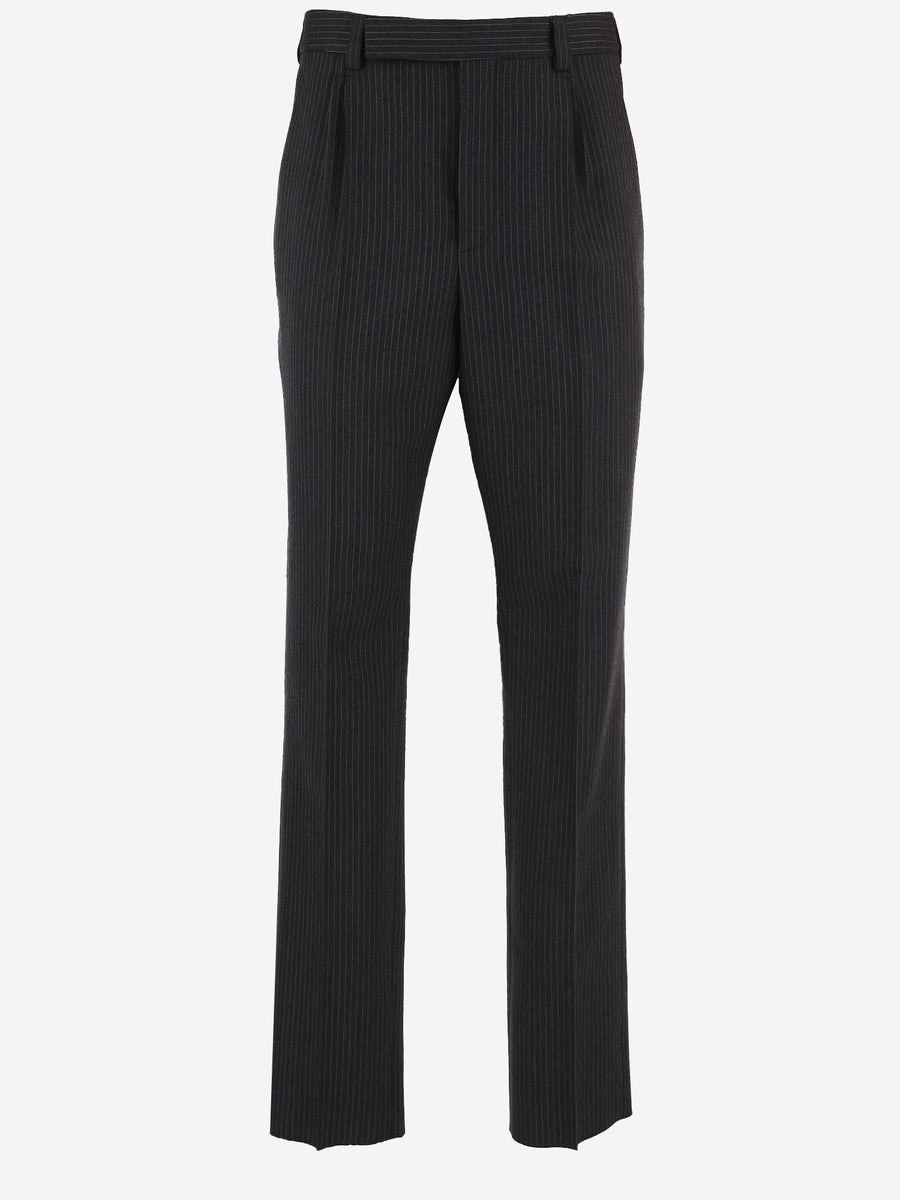 Tailored Wool Trousers Dark Grey