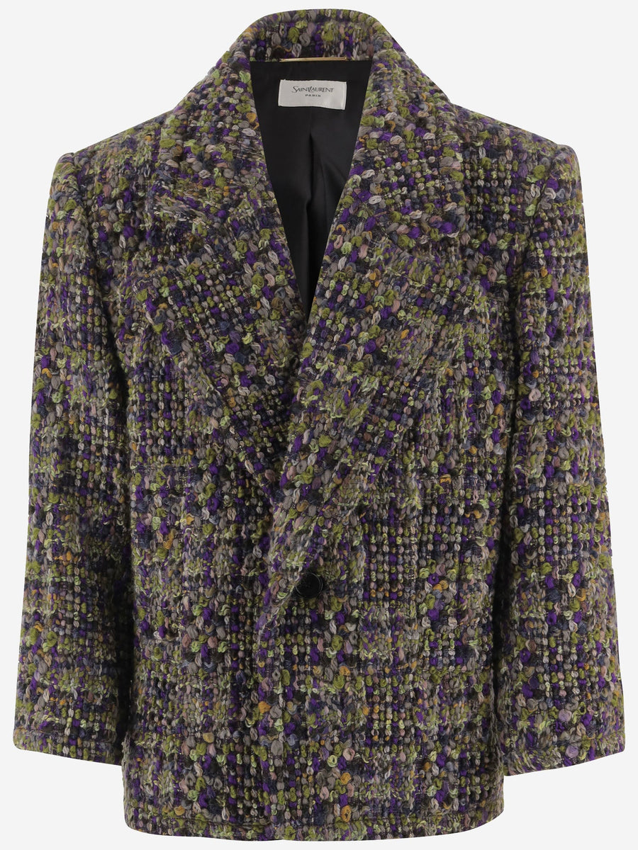 Jacket Single-Breasted Stretch Wool Blend Multicolour