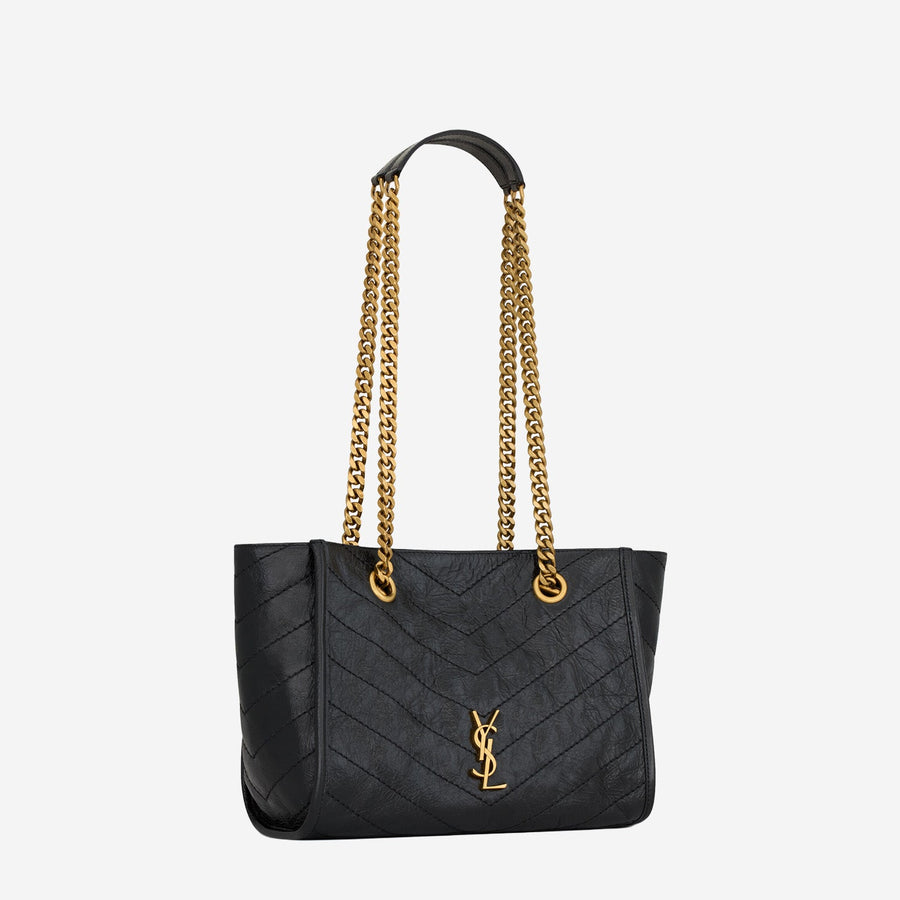 Shopping Bag Niki Vintage Leather Black Tote