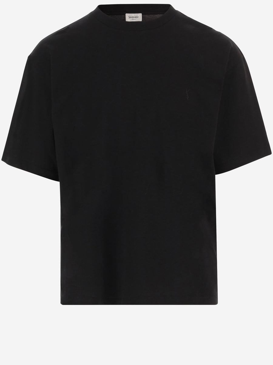 Cotton T-Shirt With Logo Black T-shirts