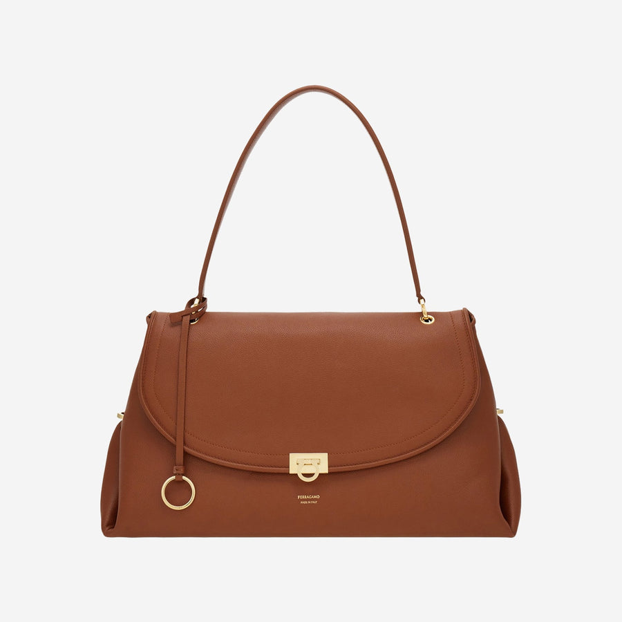 Leather Shoulder Bag Brown Calf