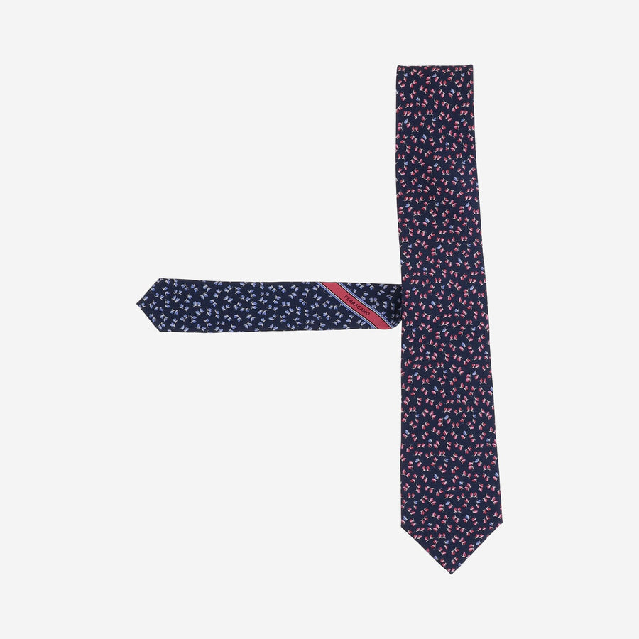 Silk Tie, Patterned Blue Ties & Bow