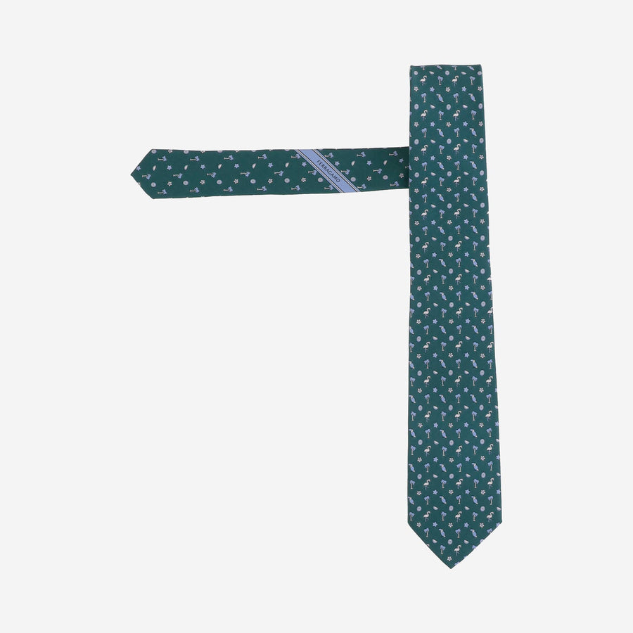Silk Tie Green Ties & Bow