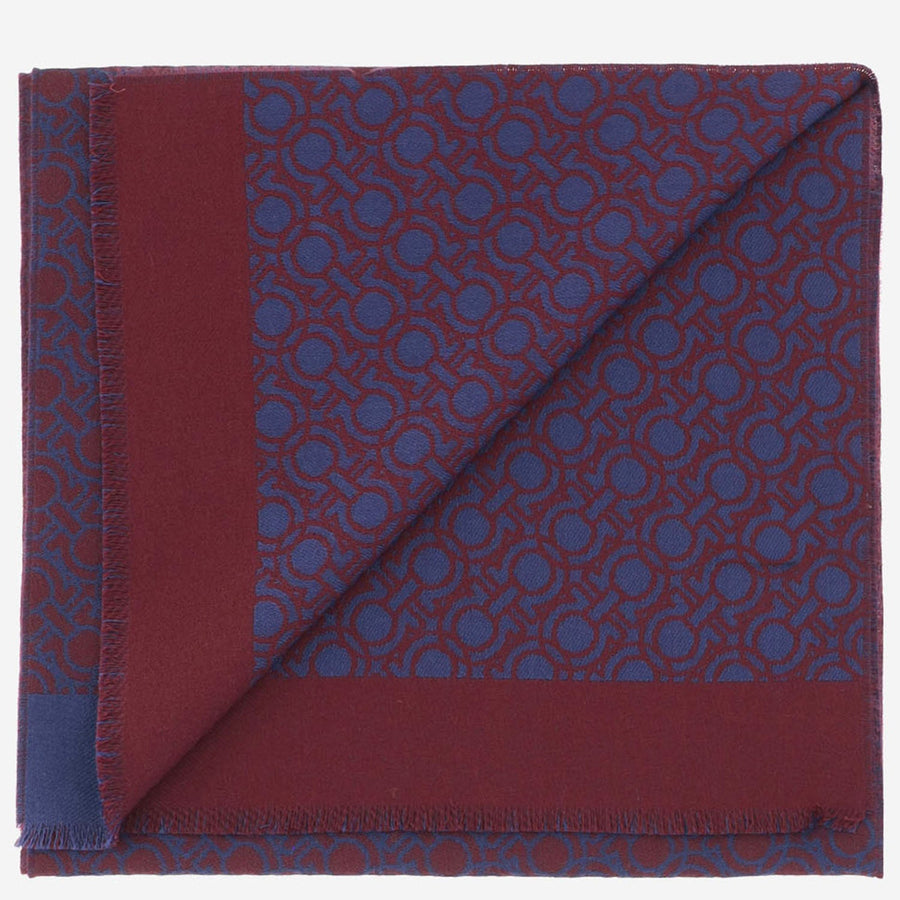 Scarf Bordeaux-Blue Wool Bordeaux/blue