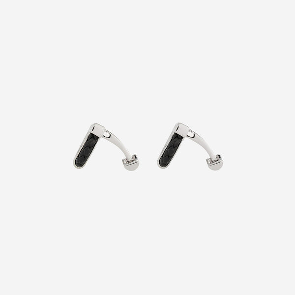 Cufflinks Brass And Braided Leather Hook Silver Accessory