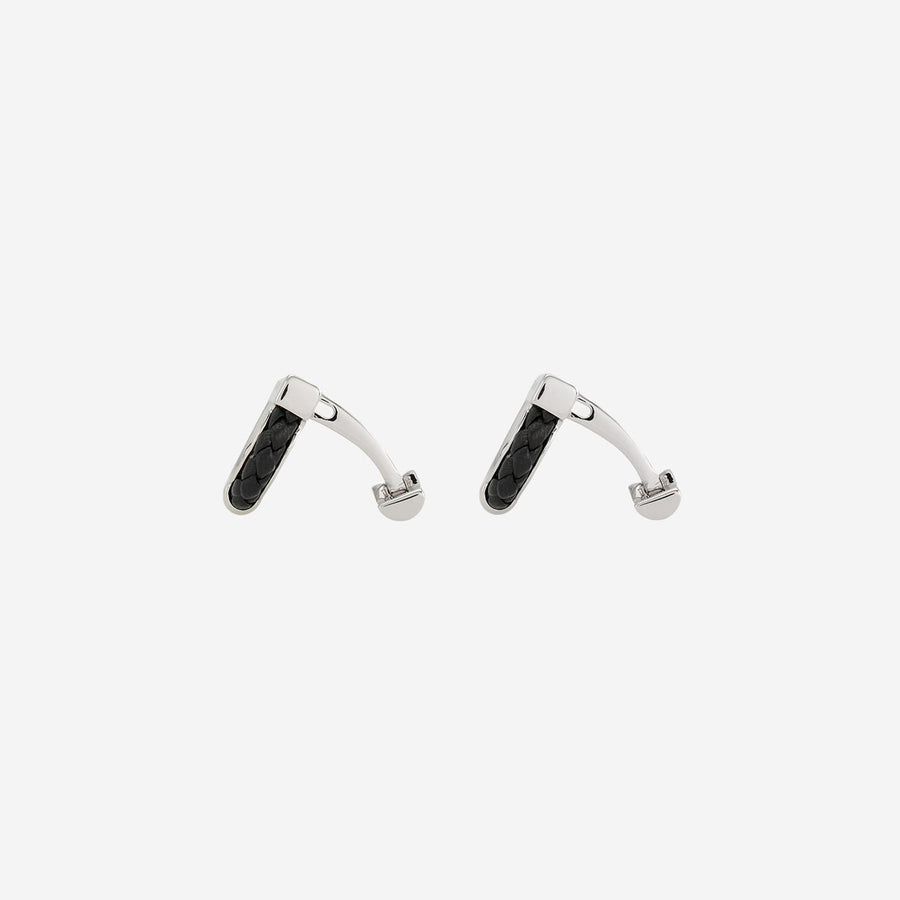 Cufflinks Brass And Braided Leather Hook Silver Accessory