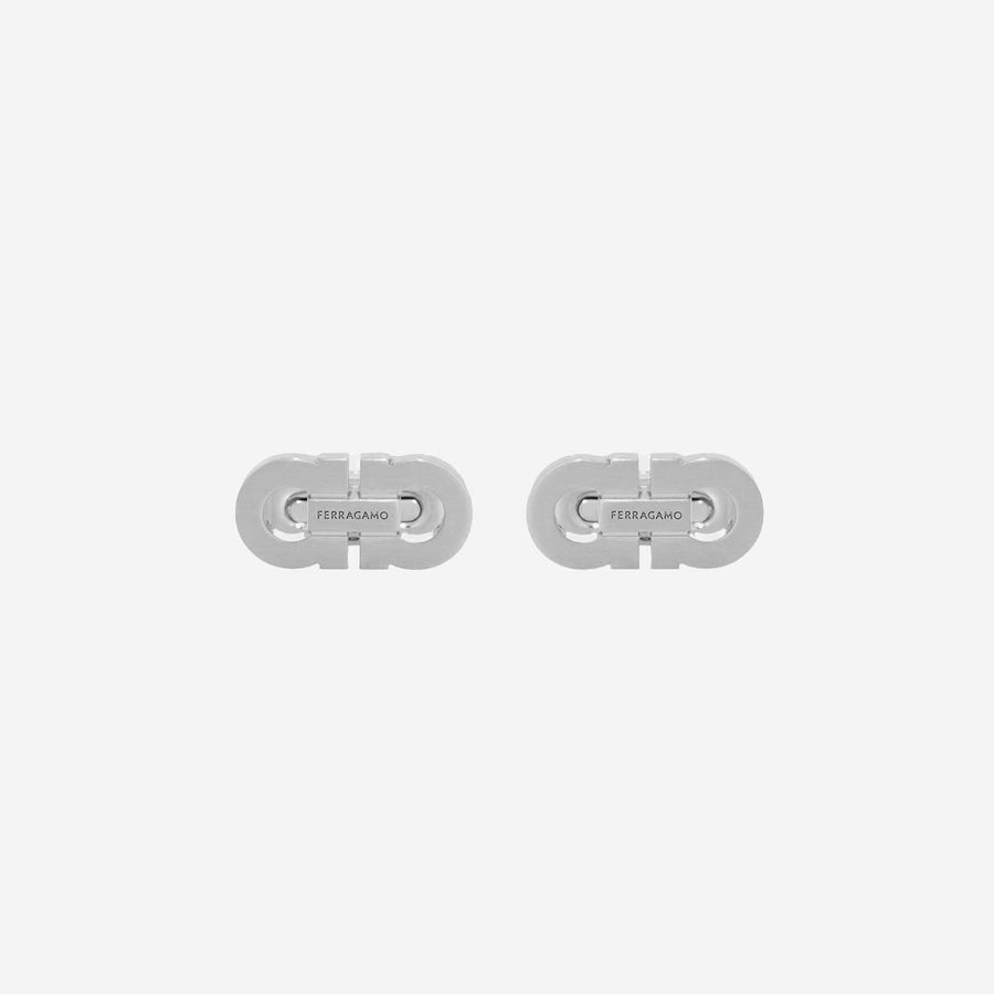 Brass Cufflinks With Engraved Logo Silver Accessory