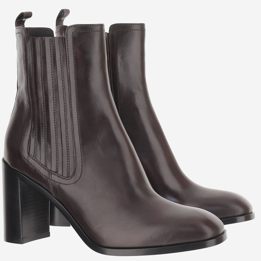 Ankle Boots Bordeaux Leather