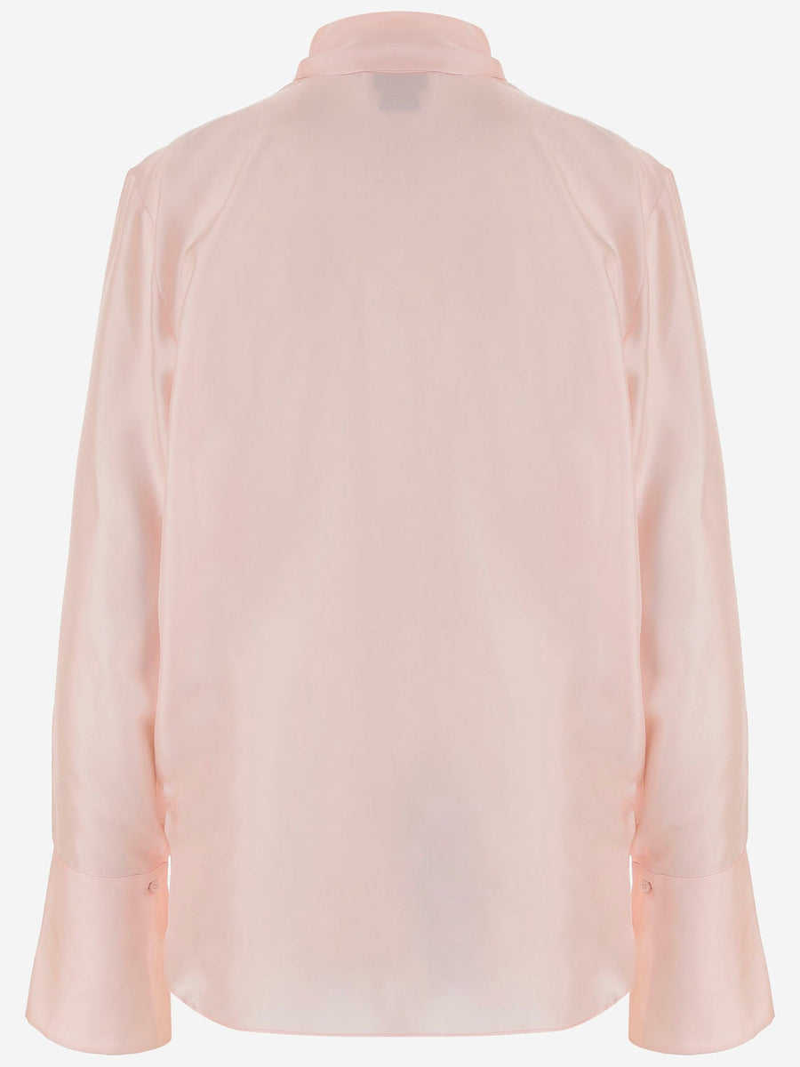 Silk Shirt With Bow Pink