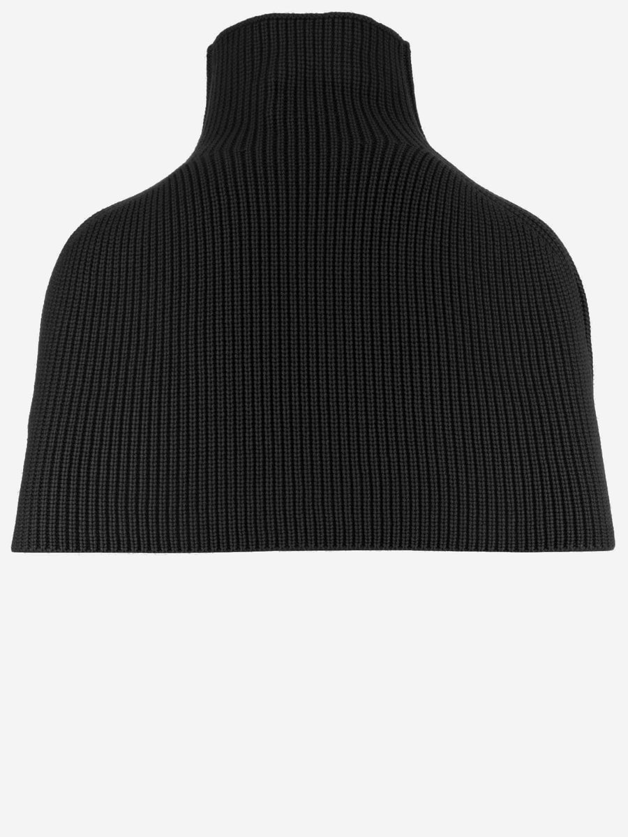 Cashmere Shawl With High Neck Black Capes
