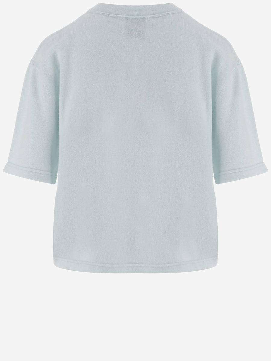 Cashmere Short-Sleeved Sweater Light Blue