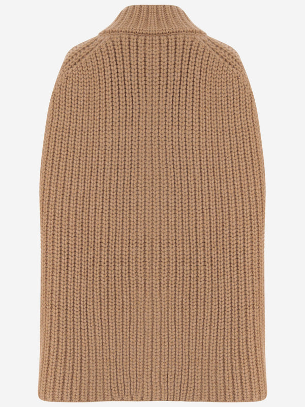 Knit Jacket Ribbed Cashmere Beige