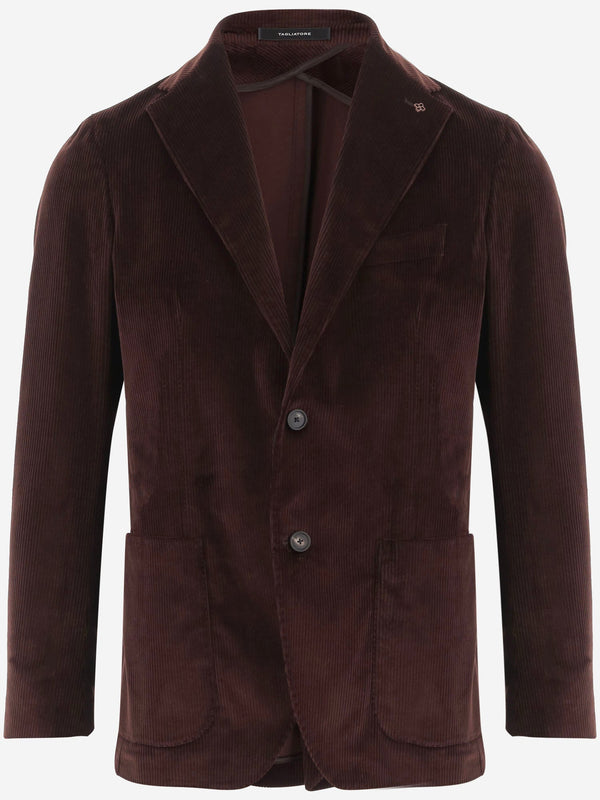 Jacket Ribbed Stretch Cotton Brown