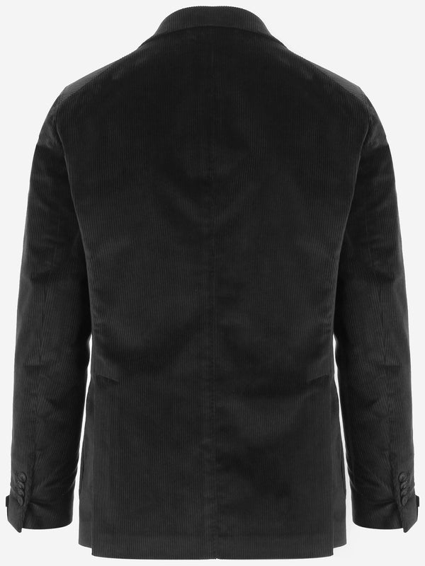 Jacket Ribbed Stretch Cotton Black