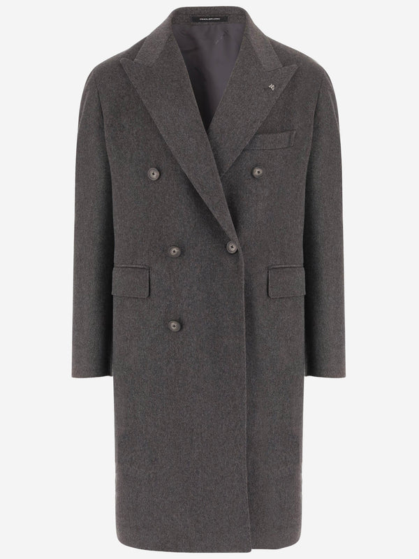 Coat Double-Breasted Wool Grey