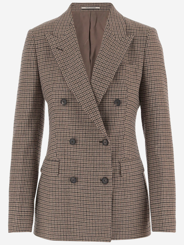 Wool-Blend Double-Breasted Jacket Multicolour