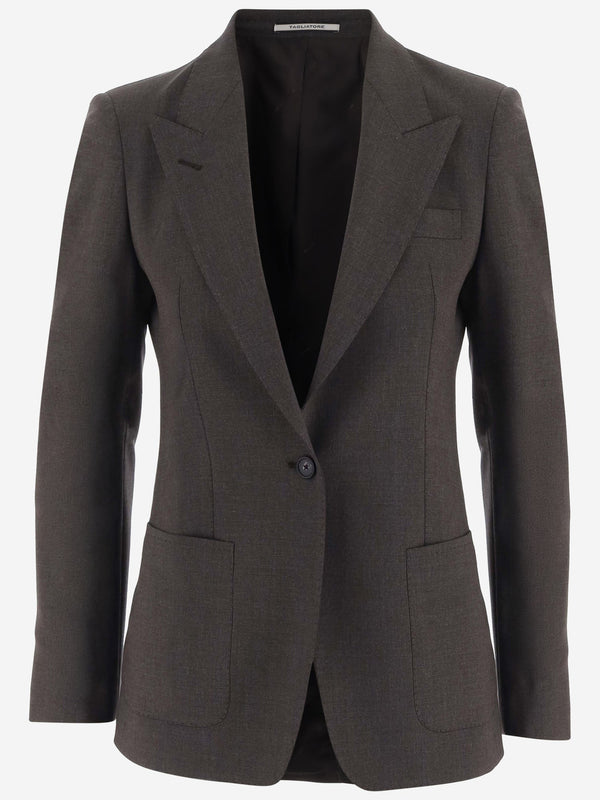 Stretch Wool Jacket Brown