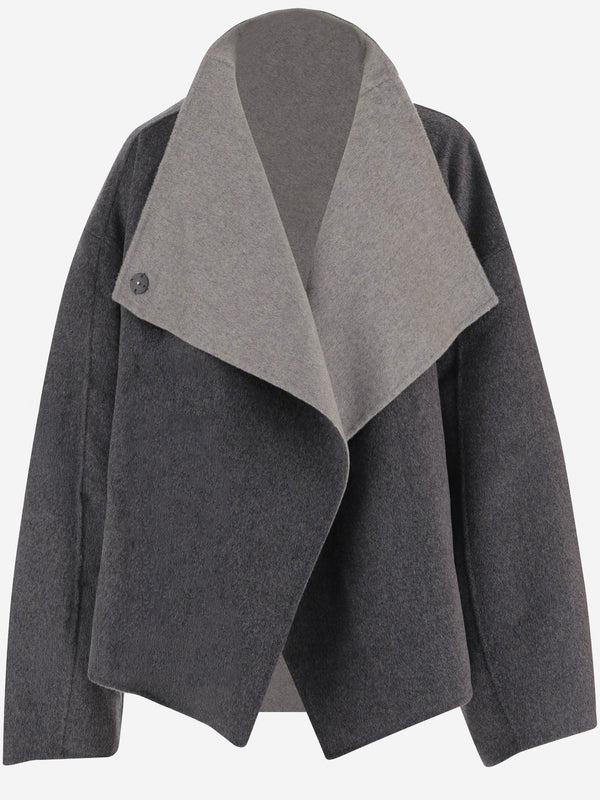 Reversible Wool-Blend Coat Grey