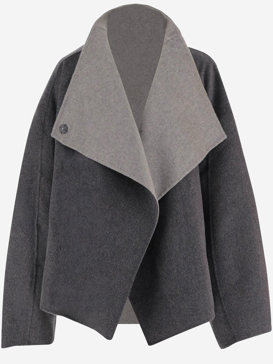 Reversible Wool-Blend Coat Grey