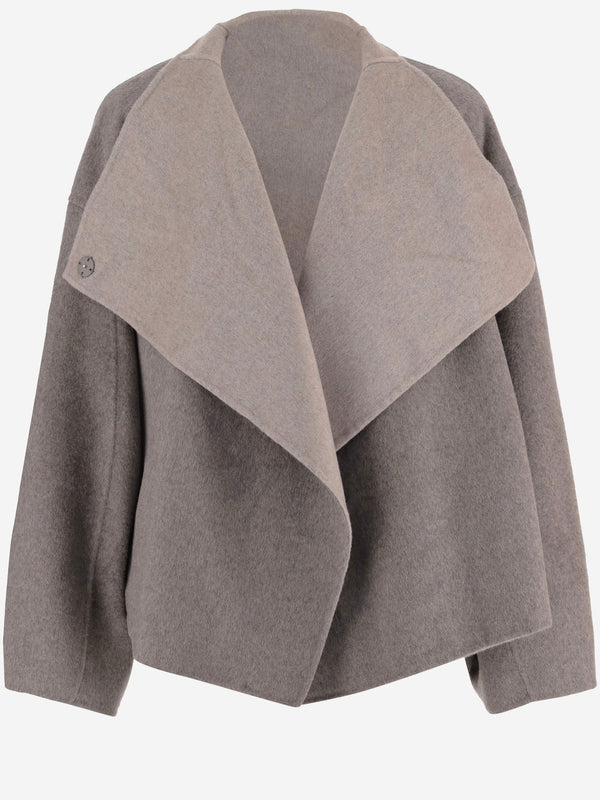 Reversible Wool-Blend Coat Beige