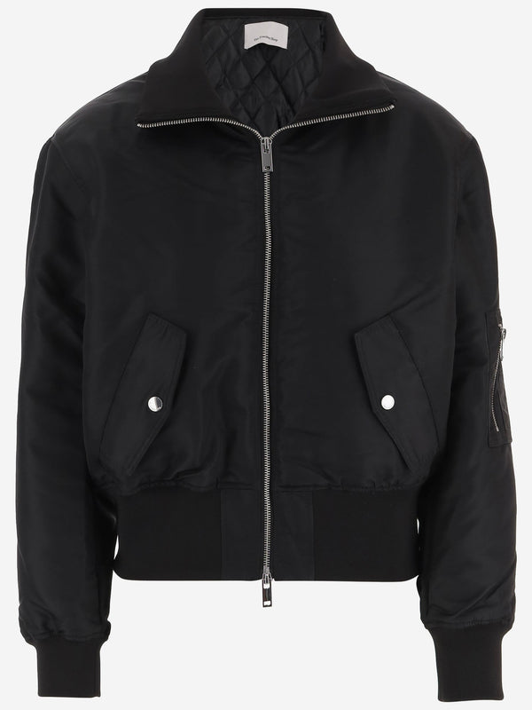Storm Cropped Bomber Jacket Black Polyamide