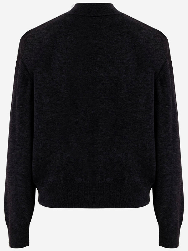 Wool-Blend Turtleneck Sweater Black