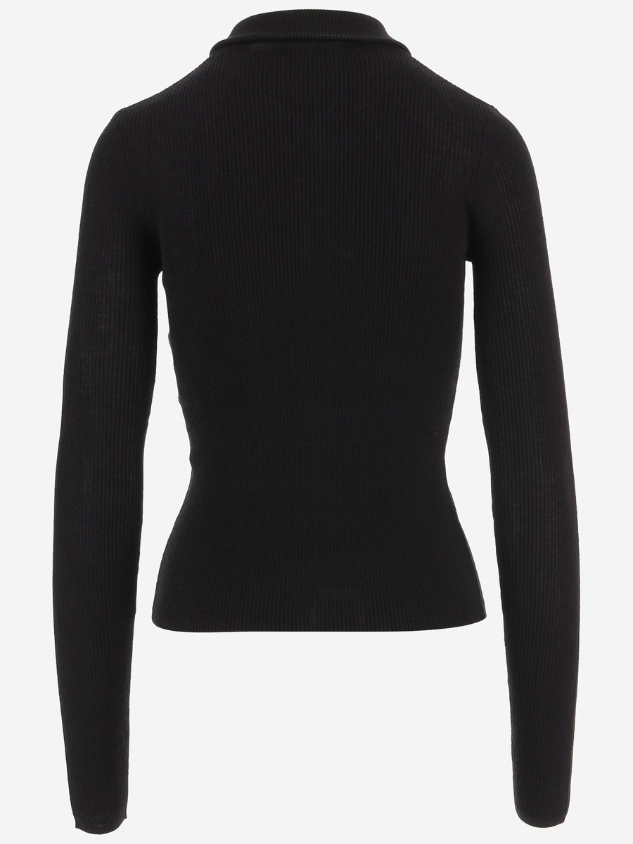 Sweater Wool And Silk Black Merino