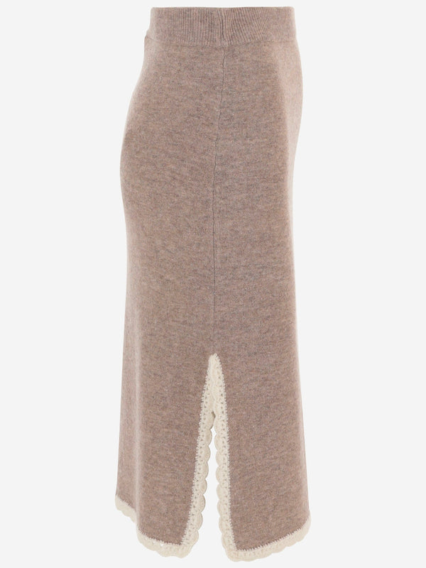 Skirt Wool And Cashmere Beige