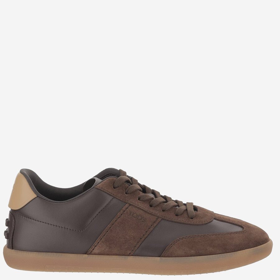 Leather Sneakers Brown And Suede Trainers