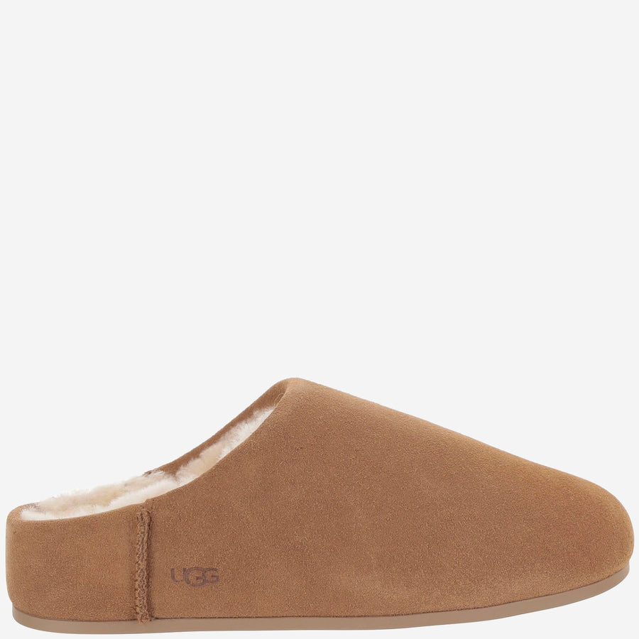 Elea Suede Clogs Beige Leather Shoe