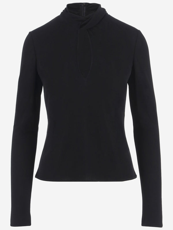 Viscose Sweater With Cut-Out Detail Black