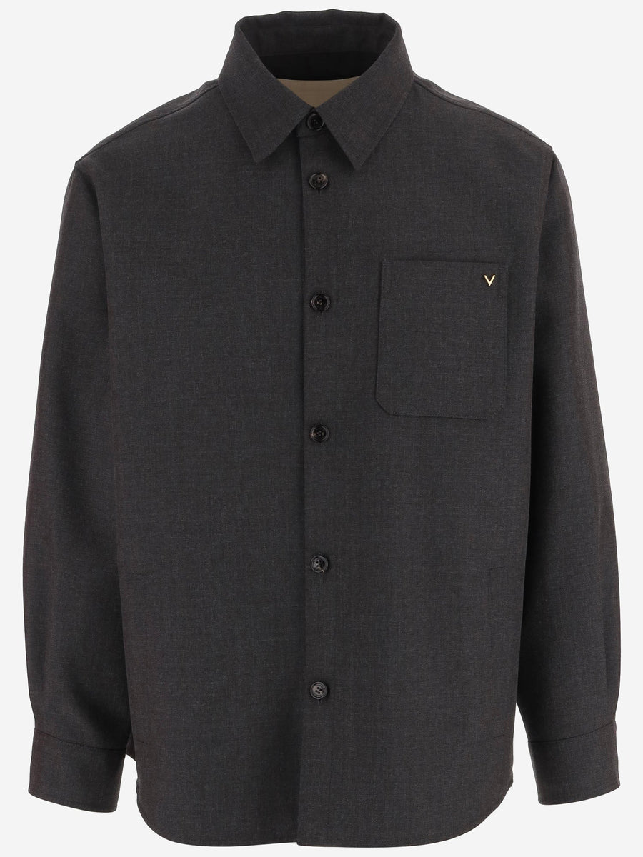 Jacket Wool-Blend Dark Grey Nylon