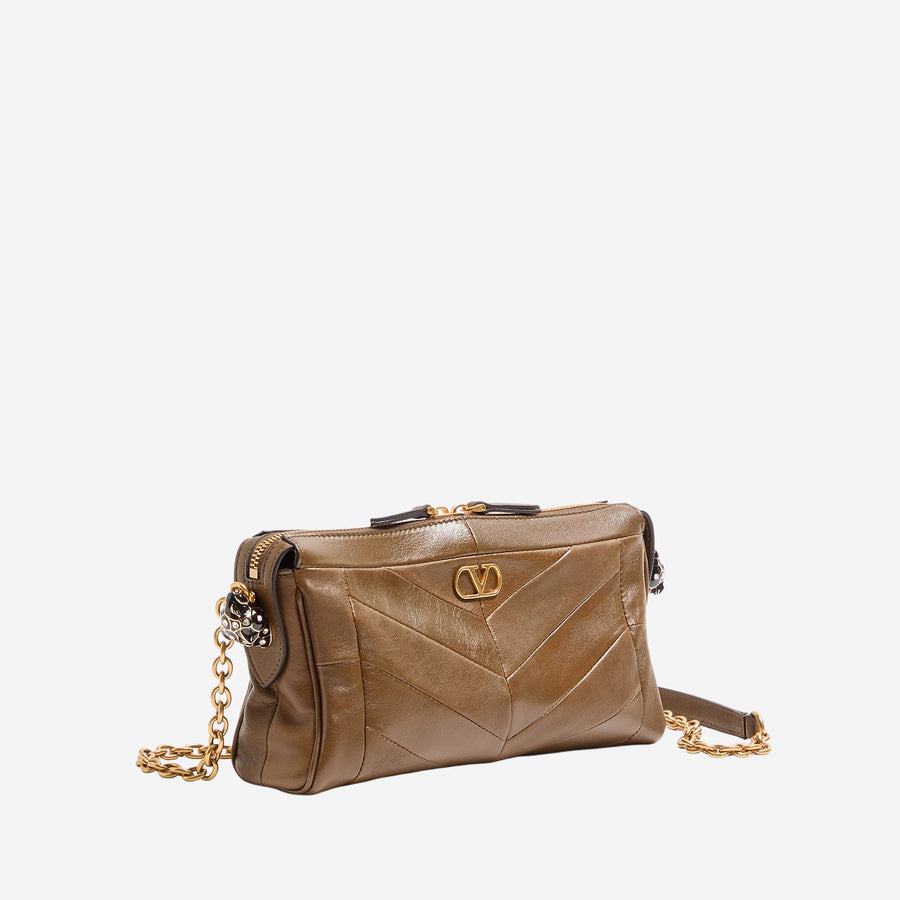 Leather Shoulder Bag Panthea Brown