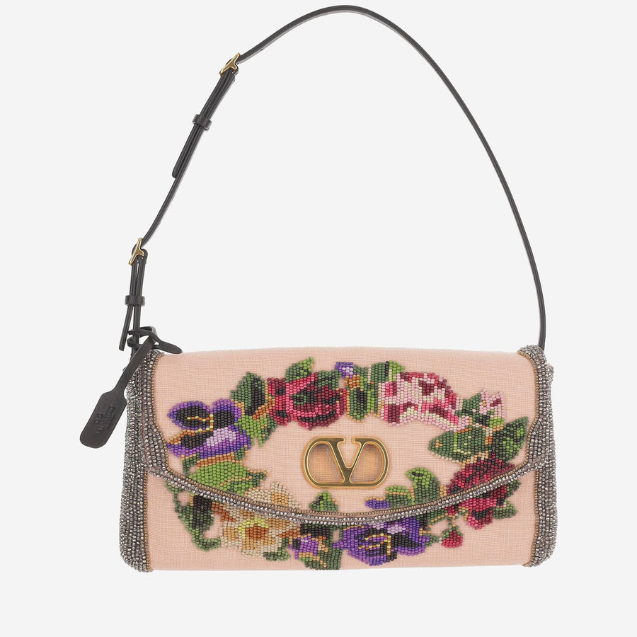 Shoulder Bag Devain Small Embroidered Linen Multicolour