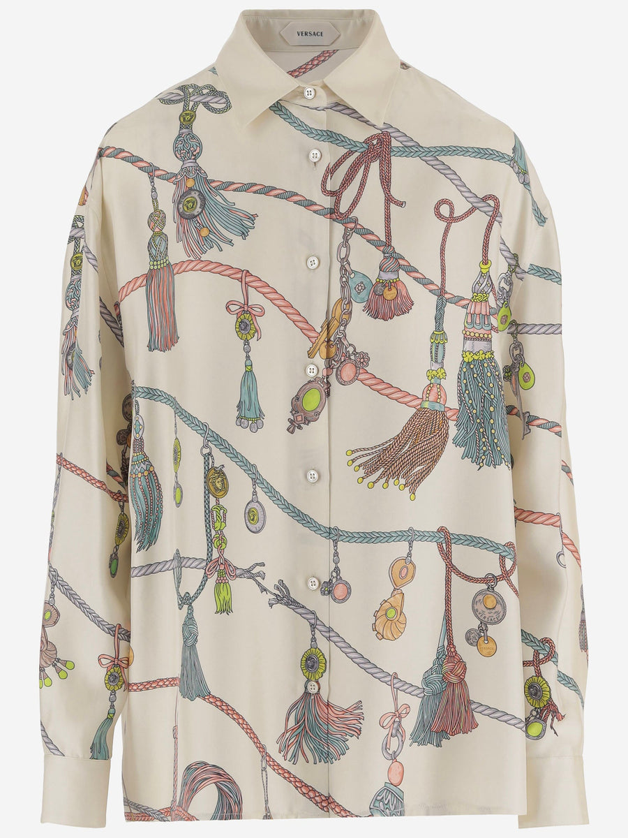 Shirt, Silk, All-Over Print Multicolour