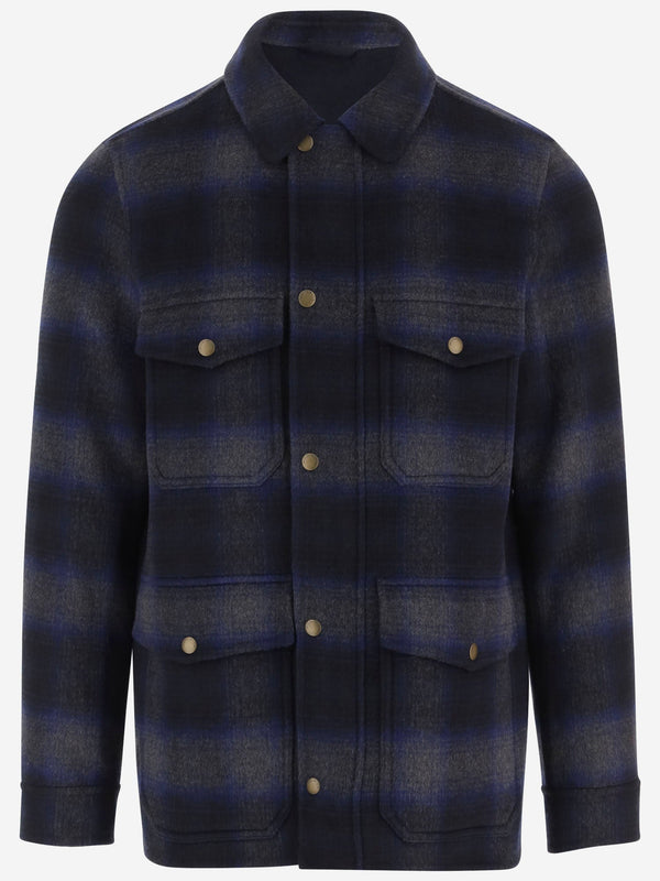 Wool-Blend Check Shirt Multicolour