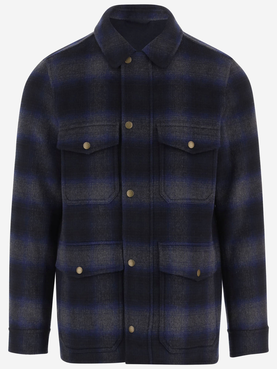 Wool-Blend Check Shirt Multicolour