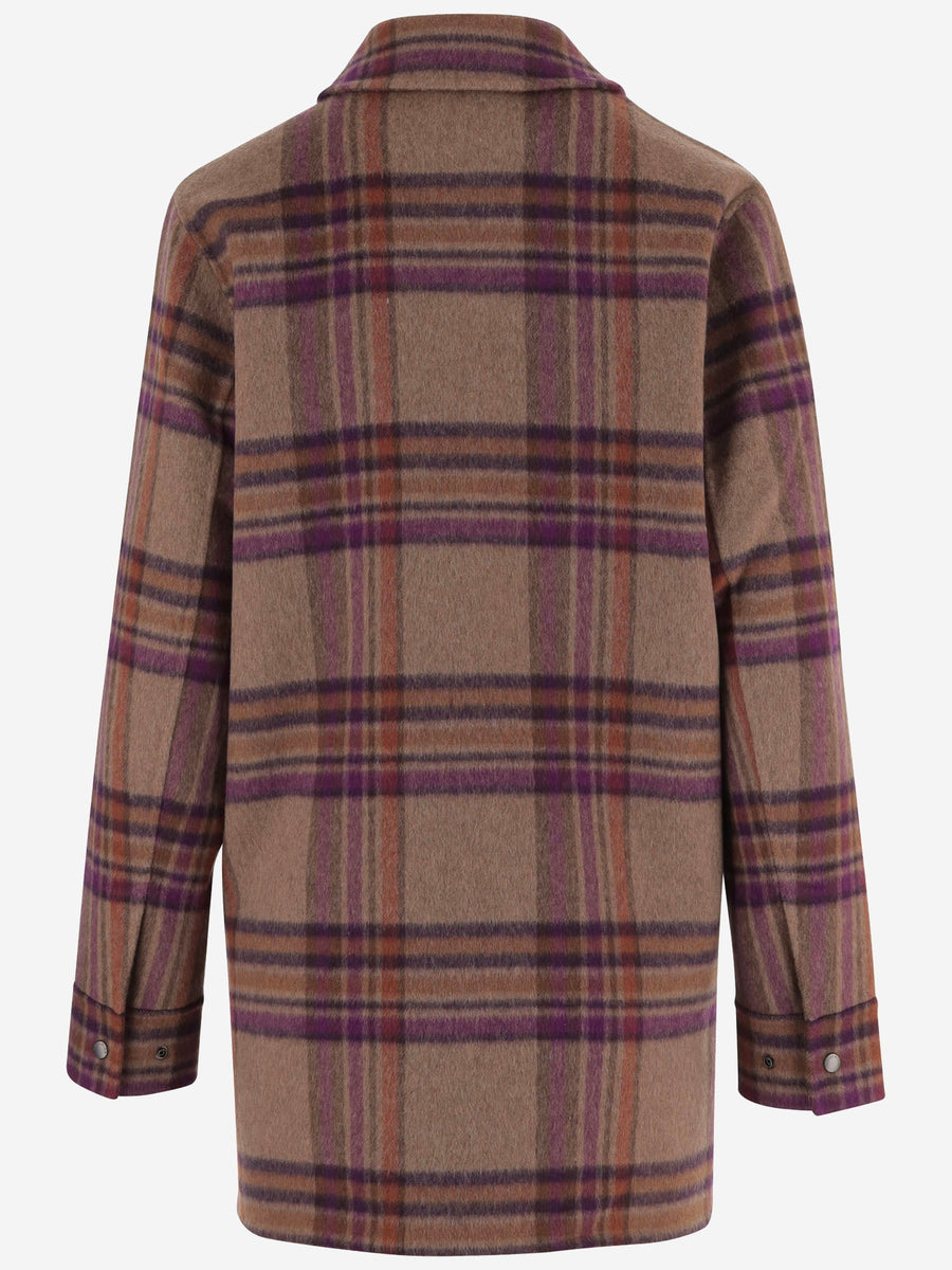 Wool-Blend Check Shirt Multicolour