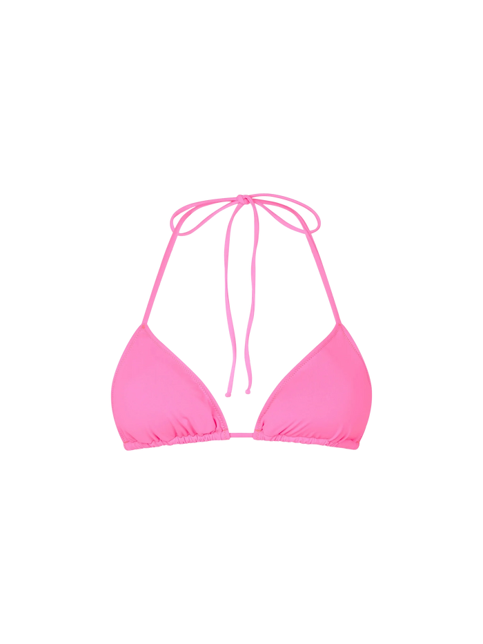 Leah Fluo Pink Triangle Bikini Top
