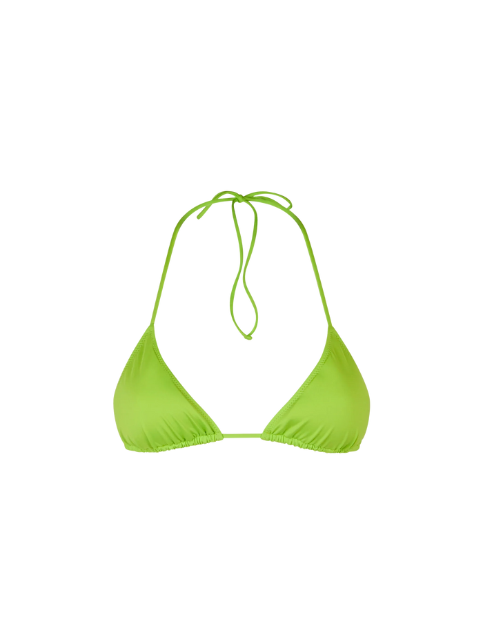 Leah Lime Triangle Bikini Top Green
