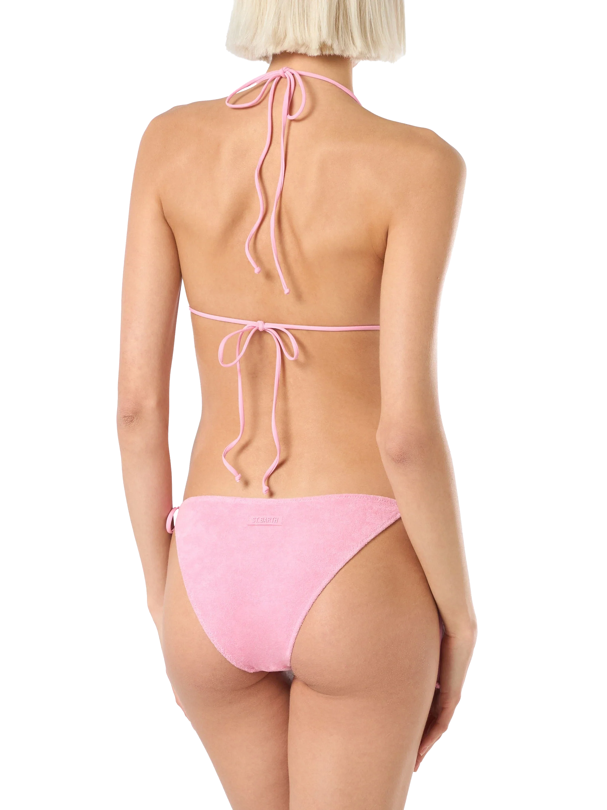 Virgo Green Terry Classic Swim Briefs Pink Bottom