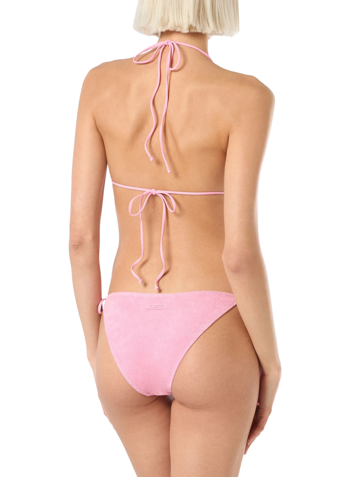 Virgo Green Terry Classic Swim Briefs Pink Bottom
