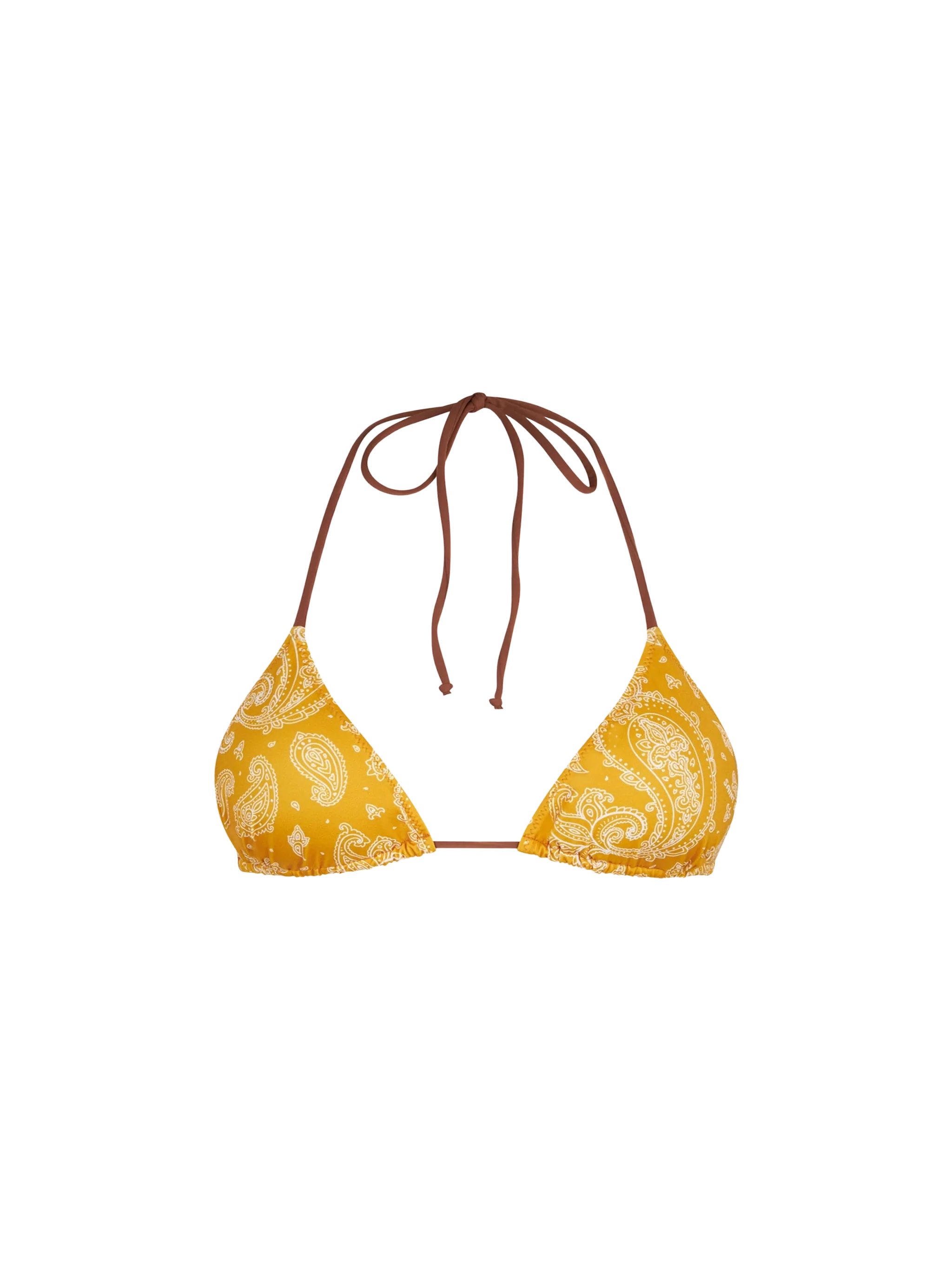 Ochre Paisley Leah Triangle Bikini Top Yellow
